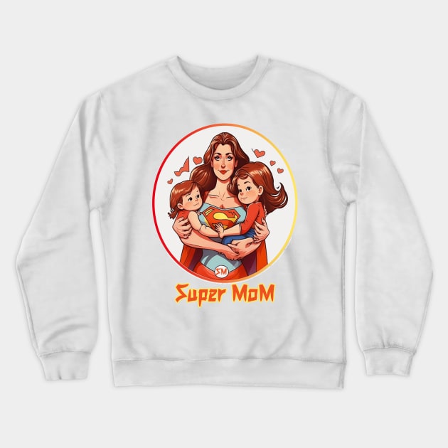 Super Mom Crewneck Sweatshirt by HansWans